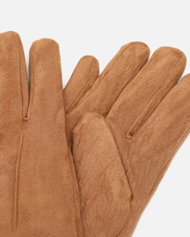 Carlota suede gloves with fur-effect cuff 