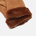 Carlota suede gloves with fur-effect cuff 