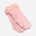 Carlota suede gloves with fur-effect cuff 