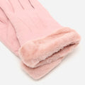 Carlota suede gloves with fur-effect cuff 