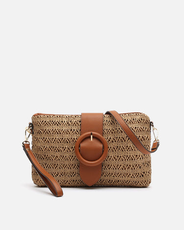 Misako Raffia Bag Knob side view 