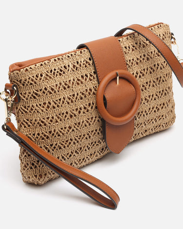 Misako Raffia Bag Knob side view 