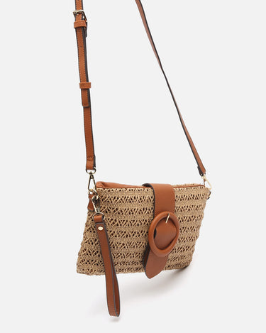 Misako Raffia Bag Knob side view 