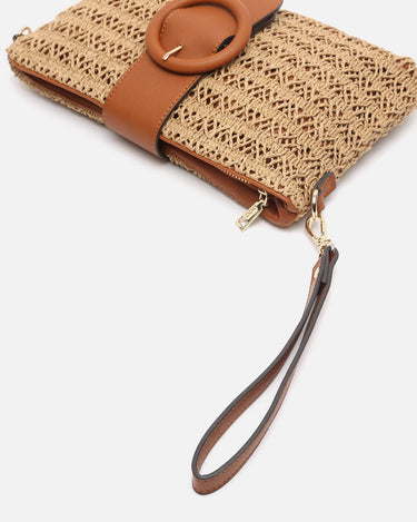 Misako Raffia Bag Knob side view 