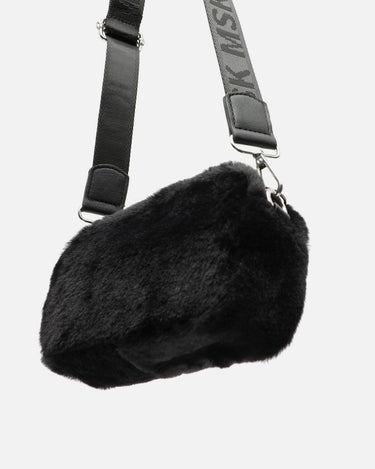 Borsa a tracolla piccola effetto pelliccia 