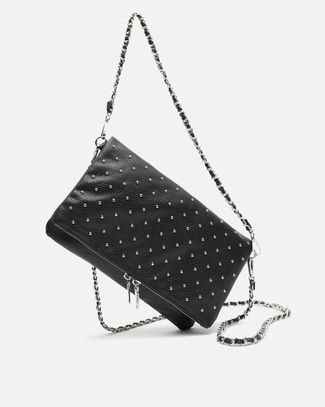 Tachita bolso bandolera con doble asa y detalles metalizados
