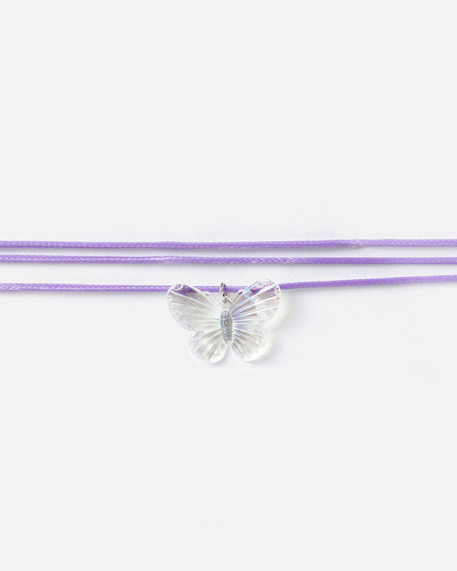 Neferet-5 collare tipo choker con farfalla trasparente ED.