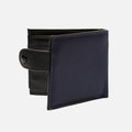Simeon wallet with compartments for bills, cards, and coins with closure 