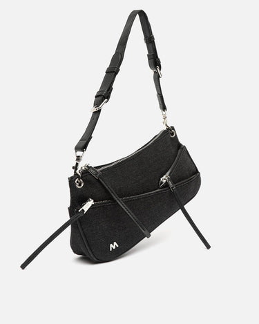 Adrenim-1 black denim shoulder bag 