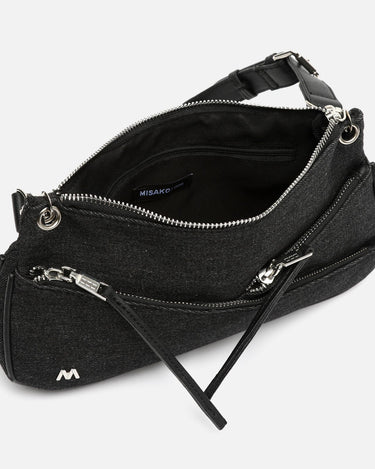 Adrenim-1 black denim shoulder bag 