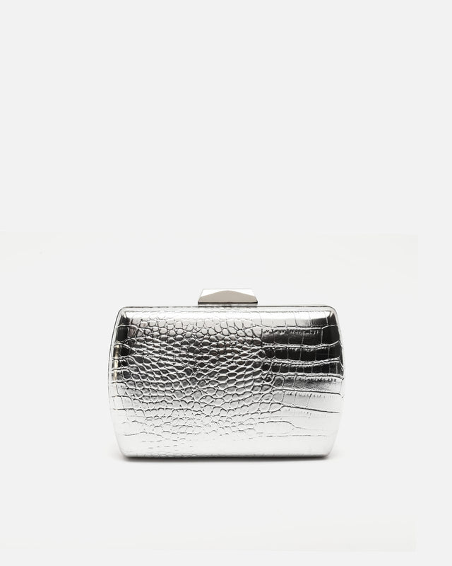 Ilse borsa da mano da festa con tracolla animalier metallizzato ED.