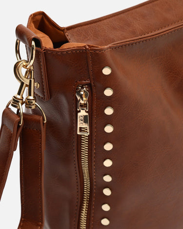 Grand sac hobo Jitan avec bandoulière amovible et détails métalliques 