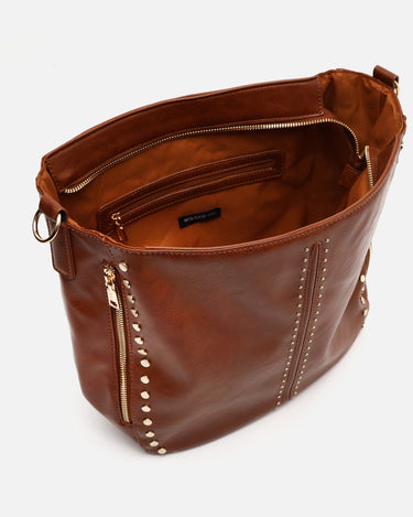 Grand sac hobo Jitan avec bandoulière amovible et détails métalliques 