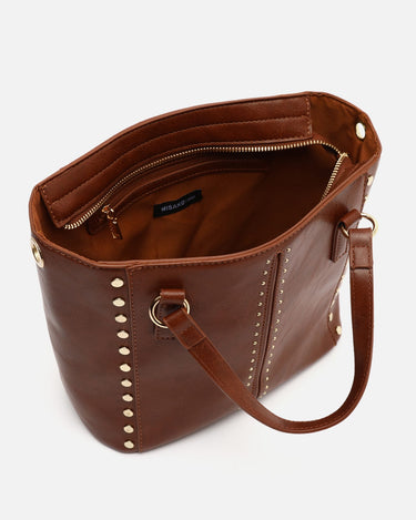 Jita mittelgroße Tote-Tasche mit abnehmbarem Schulterriemen und Metall-Details 