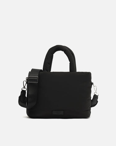 Acolfy middelgrote gewatteerde nylon tote tas met afneembare schouderriem 