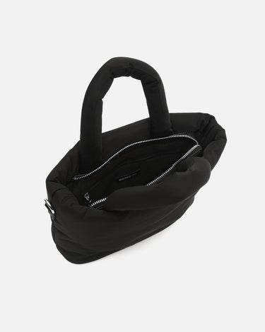 Acolfy middelgrote gewatteerde nylon tote tas met afneembare schouderriem 