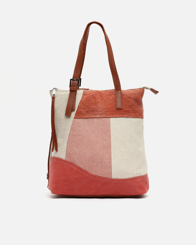 Narcisa Diebstahlsichere Rucksack mit Schulterriemen und Patchwork-Muster im Used-Look ED.