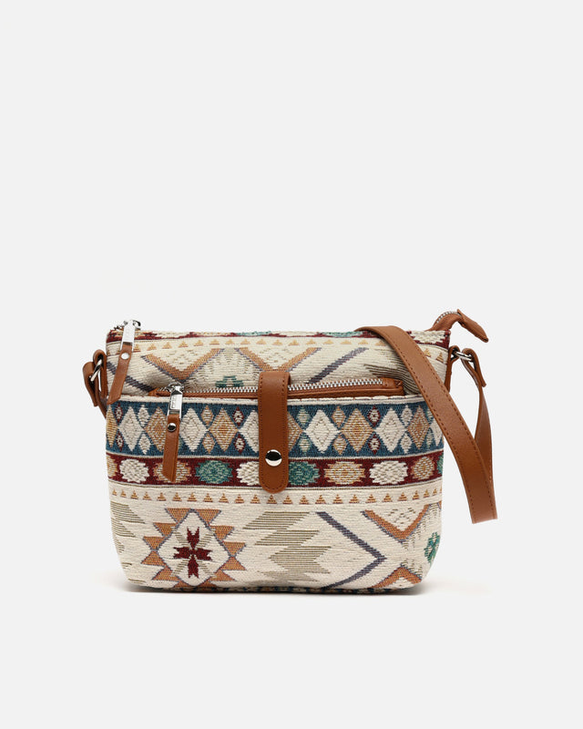 Tiani kleine Umhängetasche mit Jacquard-Muster und kleinem Kosmetiketui