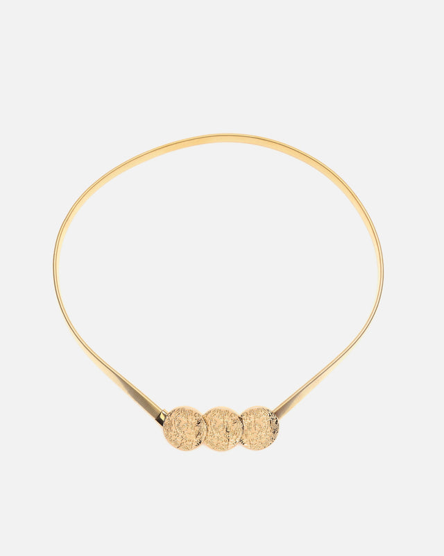 Ciena thin metal belt with round buckle detail