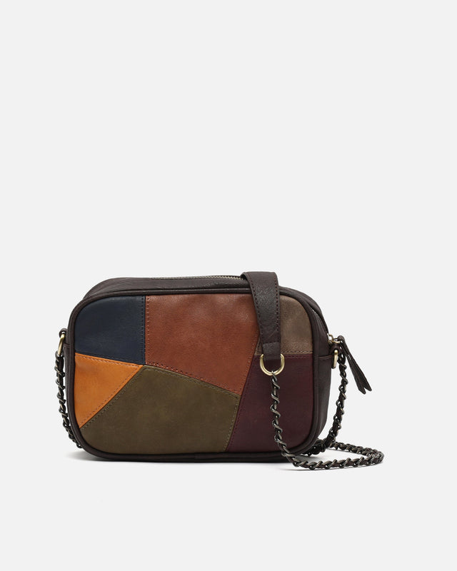 Popis borsa a tracolla con stampa patchwork ED.