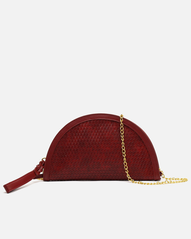 Empadi borsa da festa a mezzaluna intrecciata con tracolla removibile ED.