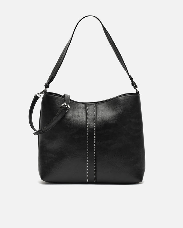 Zaoka borsa hobo con dettagli metallici, beauty case e tracolla removibile ED.