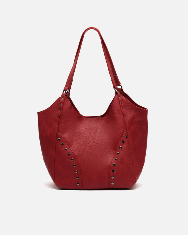 Serenity shoulder bag with removable toiletries bag and metal details 