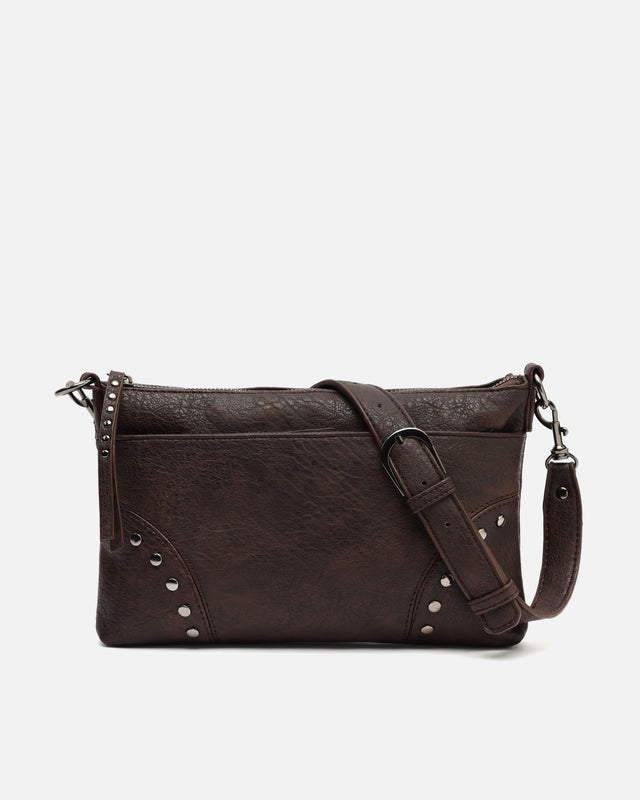 Sereny bolso bandolera pequeño con detalles metálicos