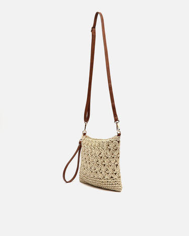Blumi bolso bandolera efecto rafia con asa de mano e bandolera extraíble 