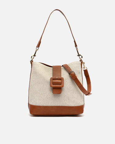 Sora Hobo-Tasche aus Kunstleder mit Raffia-Effekt 
