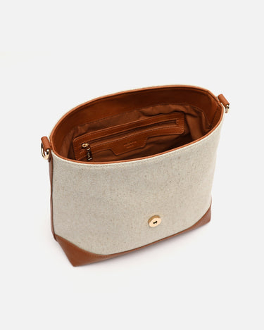 Sora Hobo-Tasche aus Kunstleder mit Raffia-Effekt 