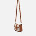 Sori small crossbody bag in faux leather and raffia effect 