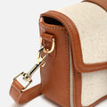 Sori small crossbody bag in faux leather and raffia effect 