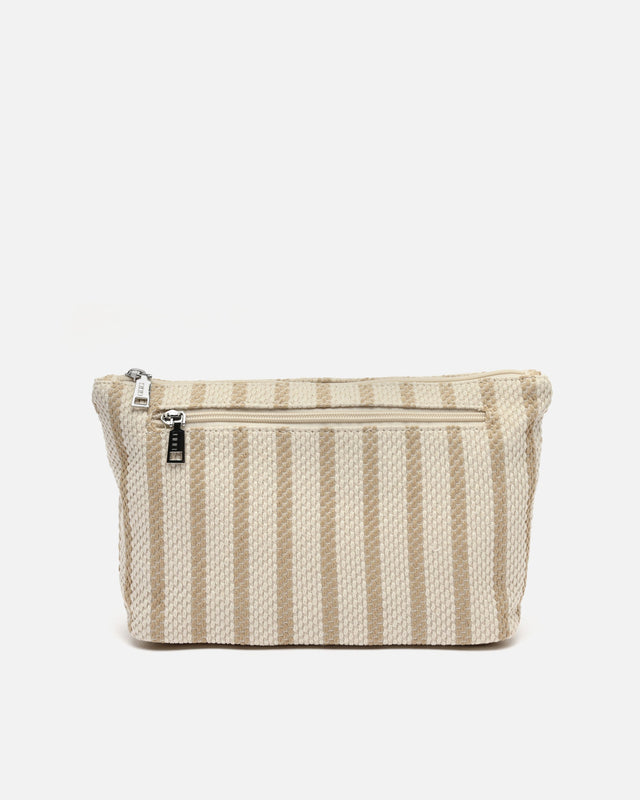 Grande trousse de toilette Playa à rayures en jacquard