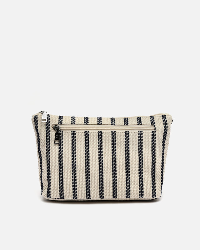 Grande trousse de toilette Playa à rayures en jacquard