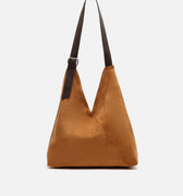 Vire bolso hobo grande efecto ante con cierre de botón 
