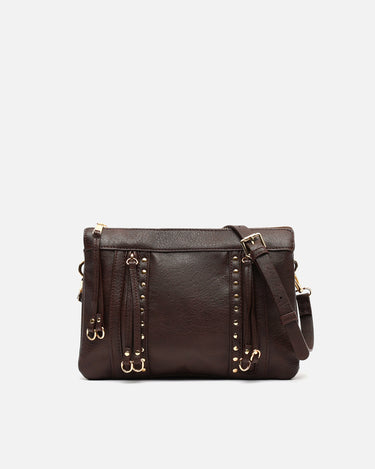 Nikasi bolso bandolera con bolsillos frontales y detalles metálicos 