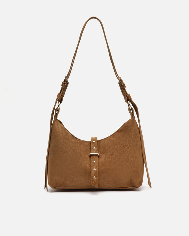 Belly kleine Schultertasche mit Wildleder-Effekt