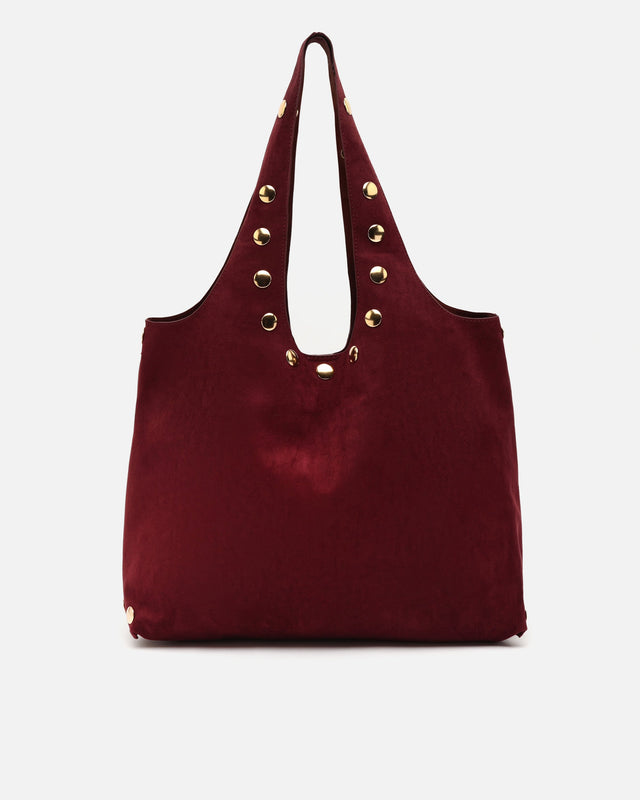 Nemi große Hobo-Tasche aus Wildlederimitat mit großen Metallakzenten