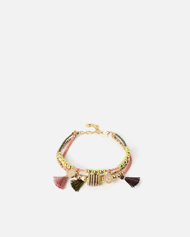 Kush bracciale con perline e nappine