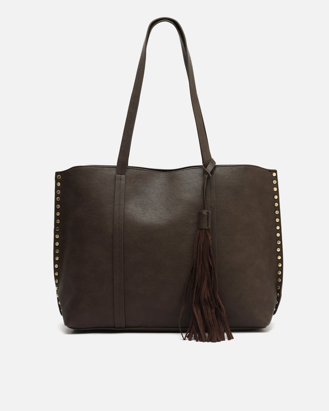 Nibat mala shopper grande com detalhes metálicos