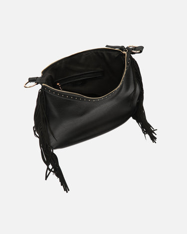 Chete bolso hobo con flecos y detalles metálicos 