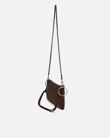 Tachitu-1 bolso de hombro e bandolera pequeño efecto ante con detalles metálicos 
