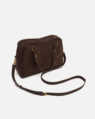 Seysy bolso de mano y bandolera efecto ante con detalles metálicos 
