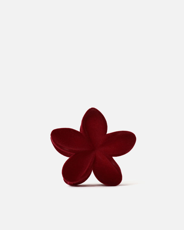 Florencia pince à cheveux en forme de fleur en velours bordeaux