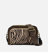 Mider bolso bandolera efecto ante y estampado animal print 