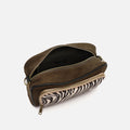 Mider bolso bandolera efecto ante y estampado animal print 