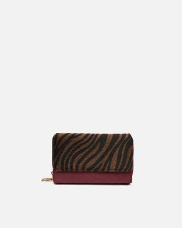 Mider monedero grande efecto ante y estampado animal print 