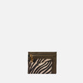 Mider tarjetero efecto ante y estampado animal print 