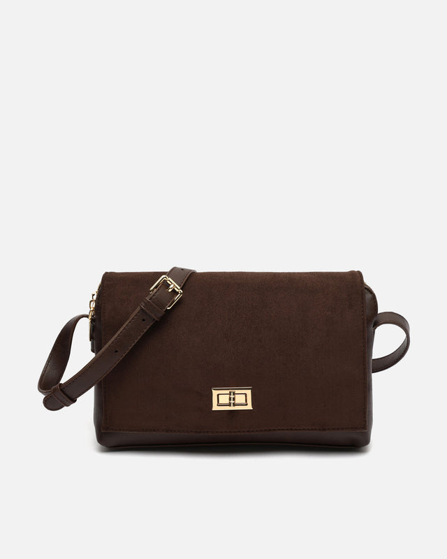 Richa bolso bandolera combinado con solapa efecto ante